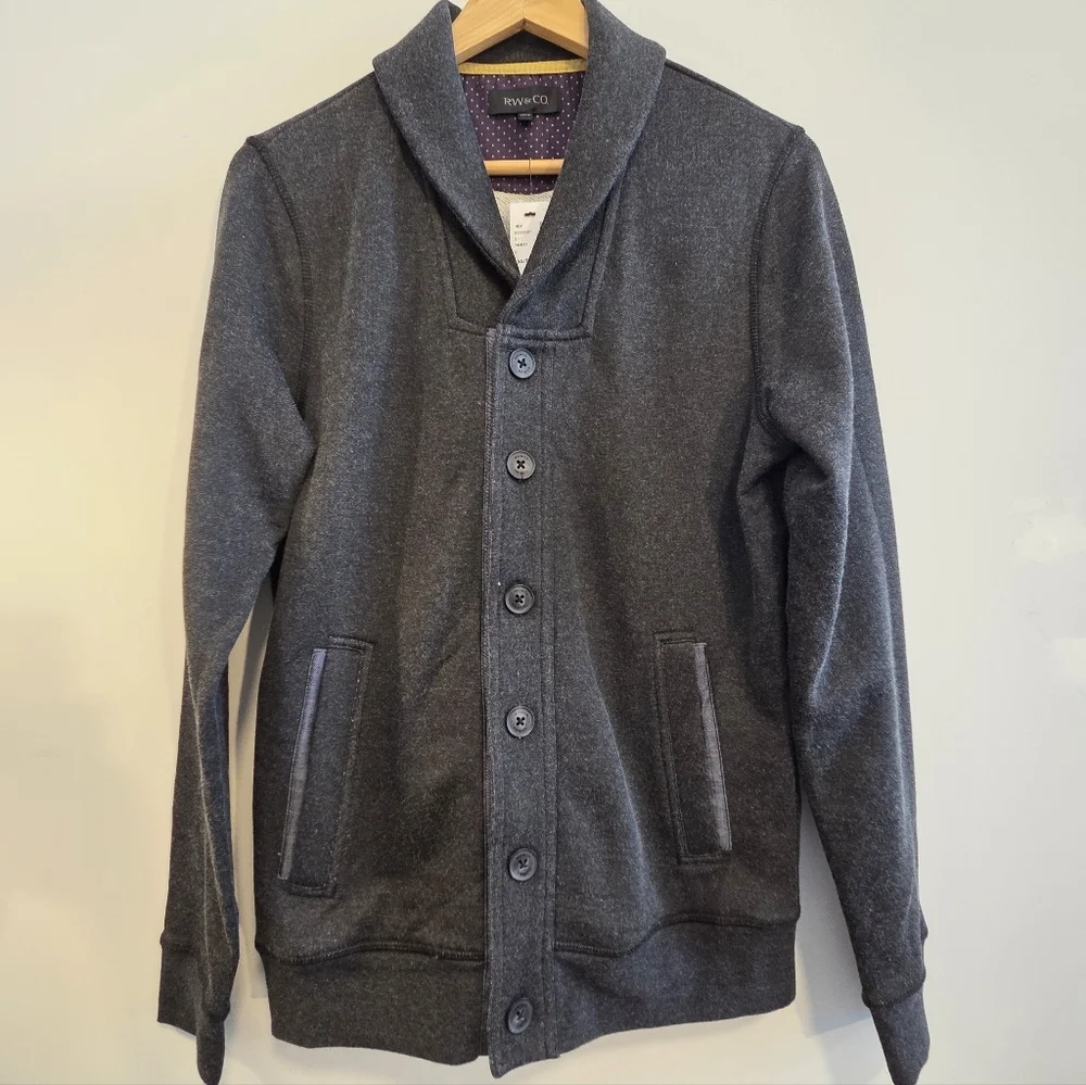 RW&CO Men’s Grey Button Cardigan XS New With Tags - Picture 2 of 7